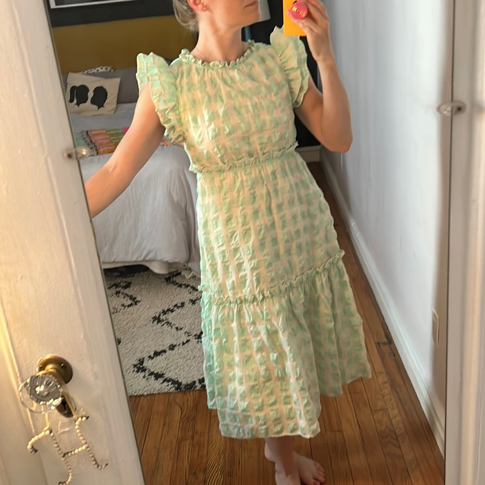 •Green Plaid dress•